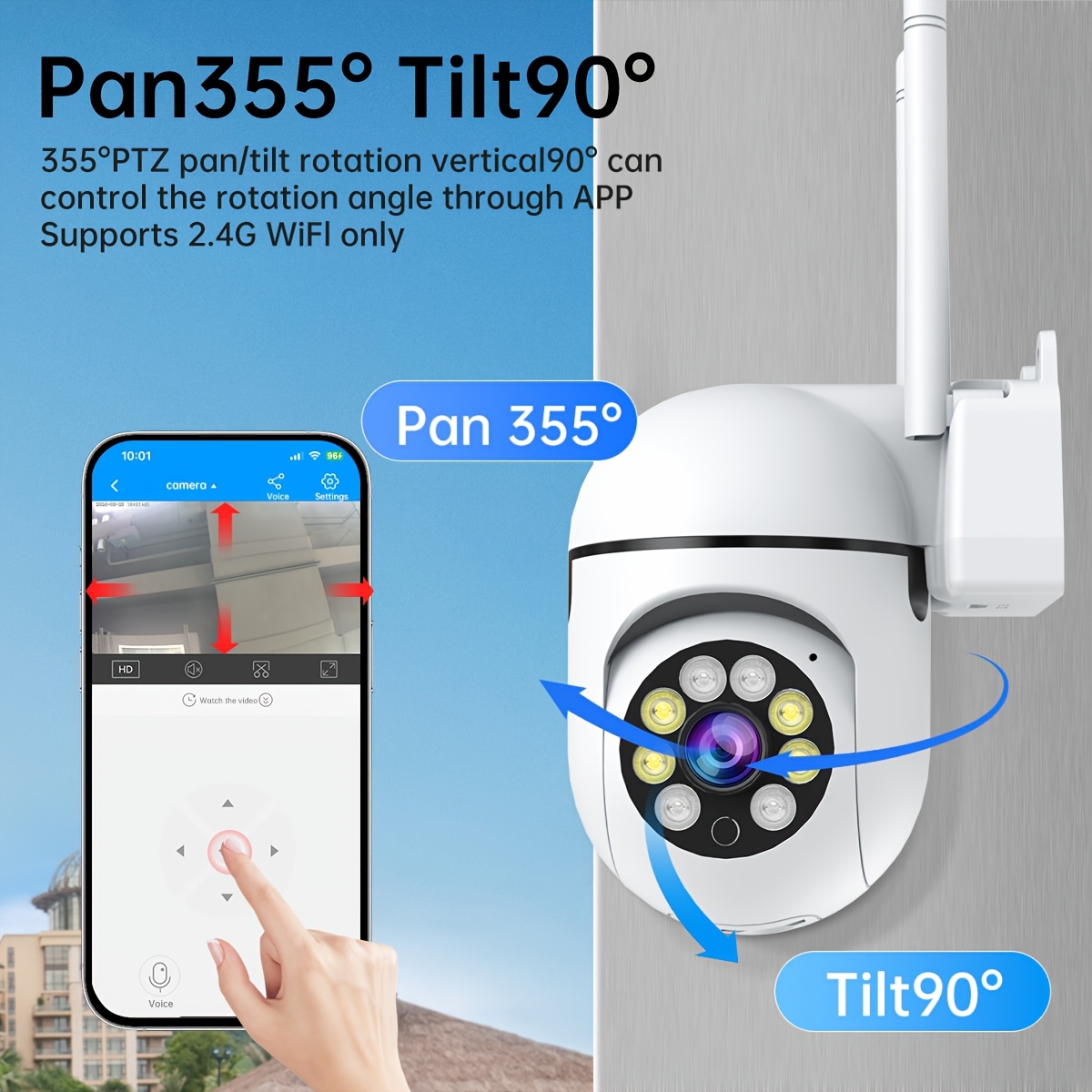   1080  ptz camera wireless   day night vision remote voice control with ap  human tracking alerts details 5