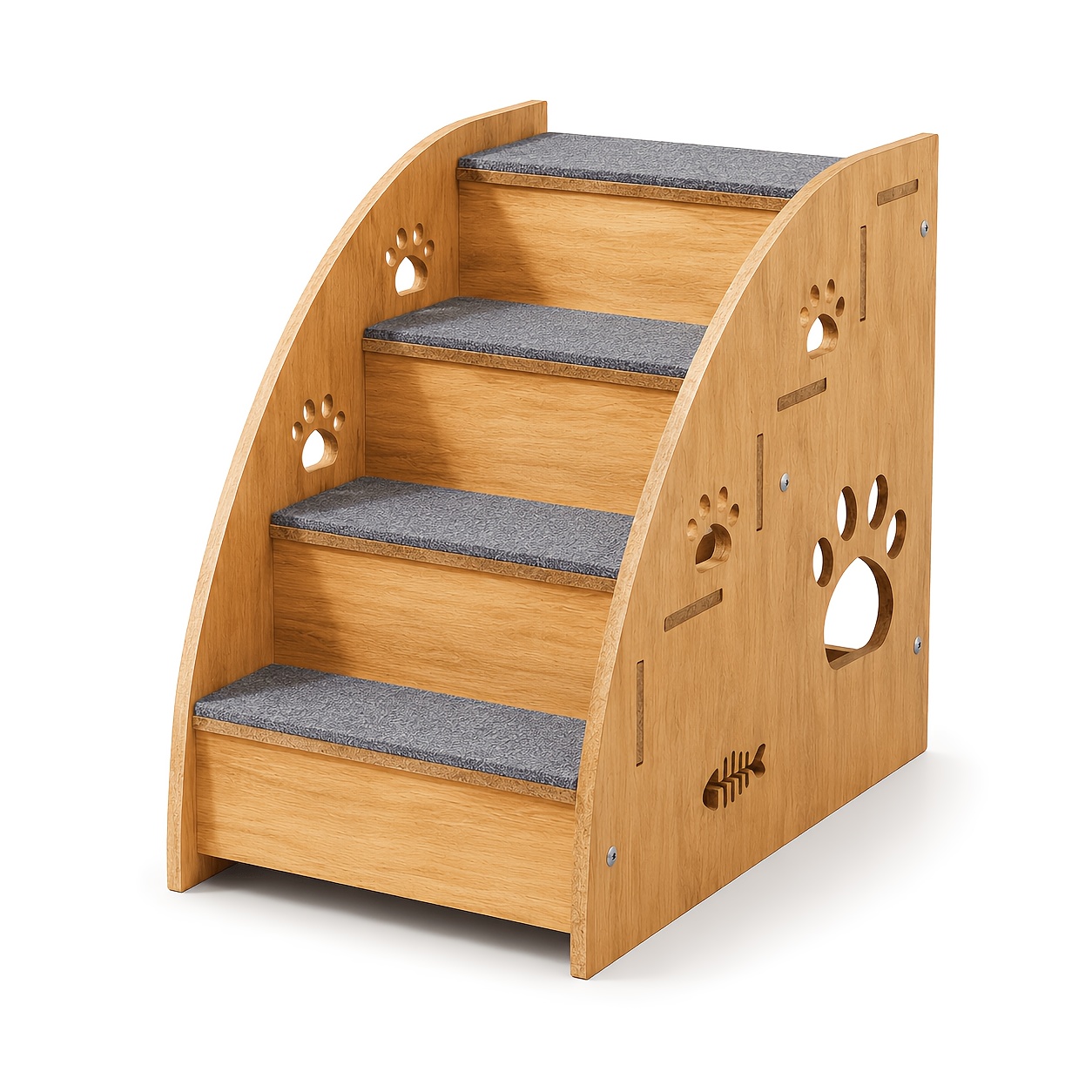 TEMU 2/3/4/5-layer Wooden Pet Stairs For Dogs And Cats, Indoor Pet Steps With Non-slip Fabric Pads, Bed Sofa Window Sill Climbing Aid, Easy Assembly
