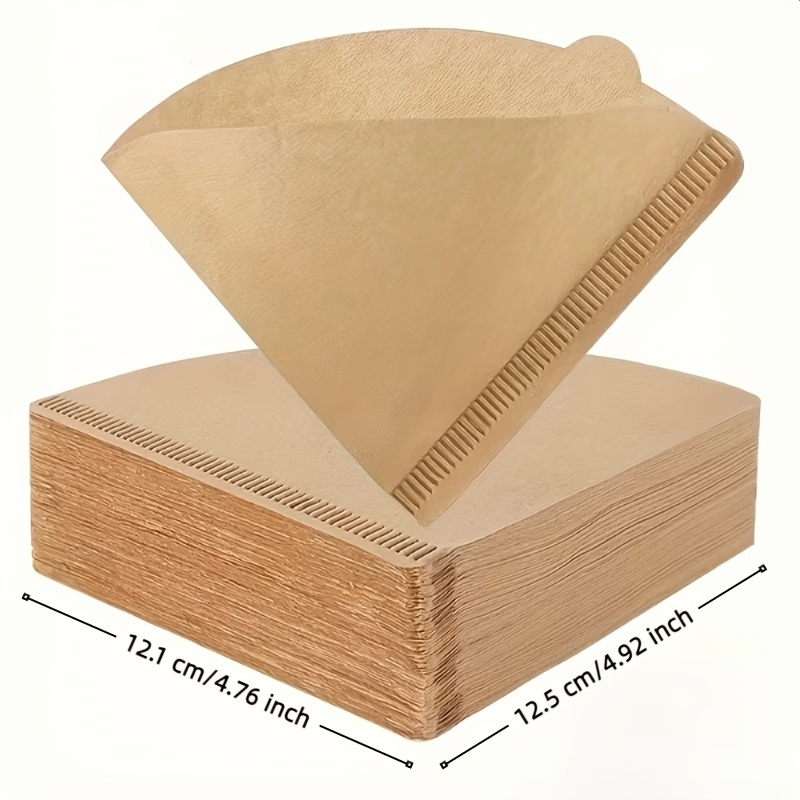 TEMU 60pcs/120pcs Pack Suitable For V60 Coffee Filter Papers Compatible For V60 Pour-over, Reusable High-quality Filter Sheets, Suitable For 1-3 Cups