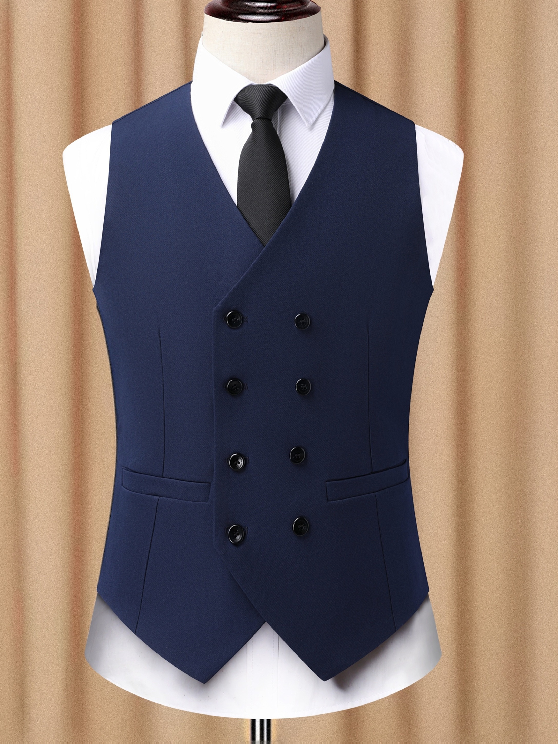 retro double breasted suit vest men british style fit - Temu Mauritius