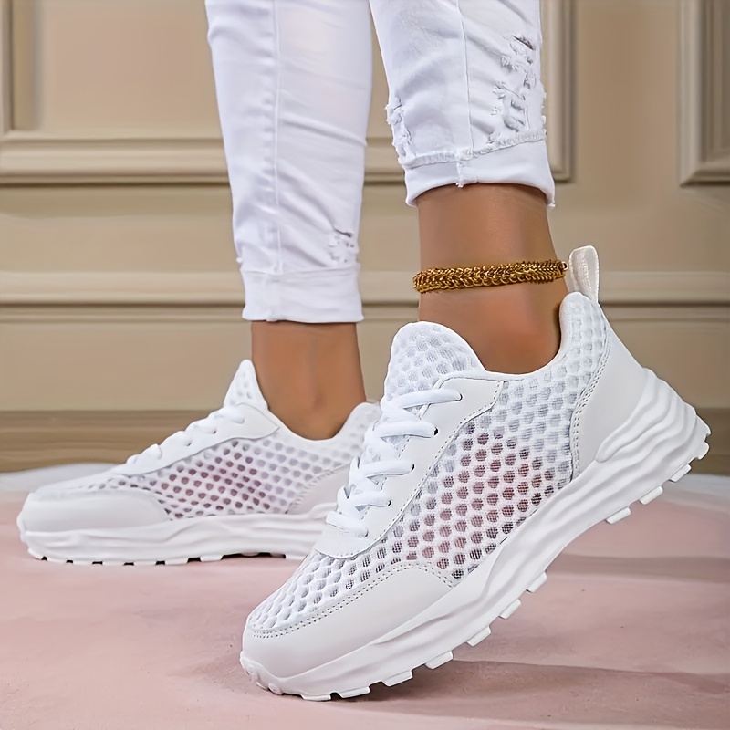 E-shop [Sneakers] Atmungsaktive Damen-Sportschuhe für Frühling und Sommer, mit Outdoor-Hohlgewebe für Dämpfung beim Laufen, stilvolle, vielseitige,