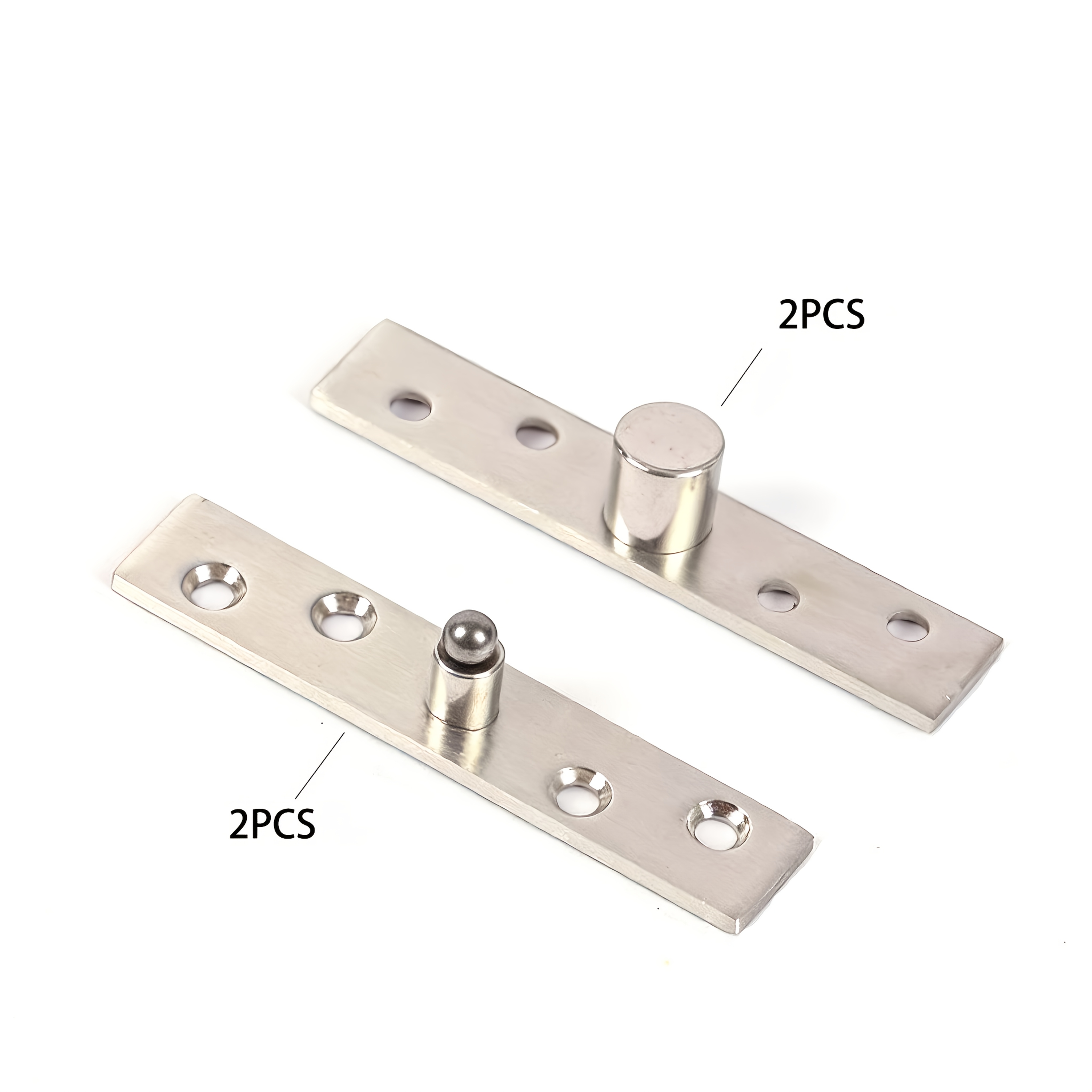 TEMU 4pcs Set Heavy-duty Commercial/household Universal Hinges - 360-degree Rotating Concealed Door Hinges, Top And Bottom With No Pins - Stainless