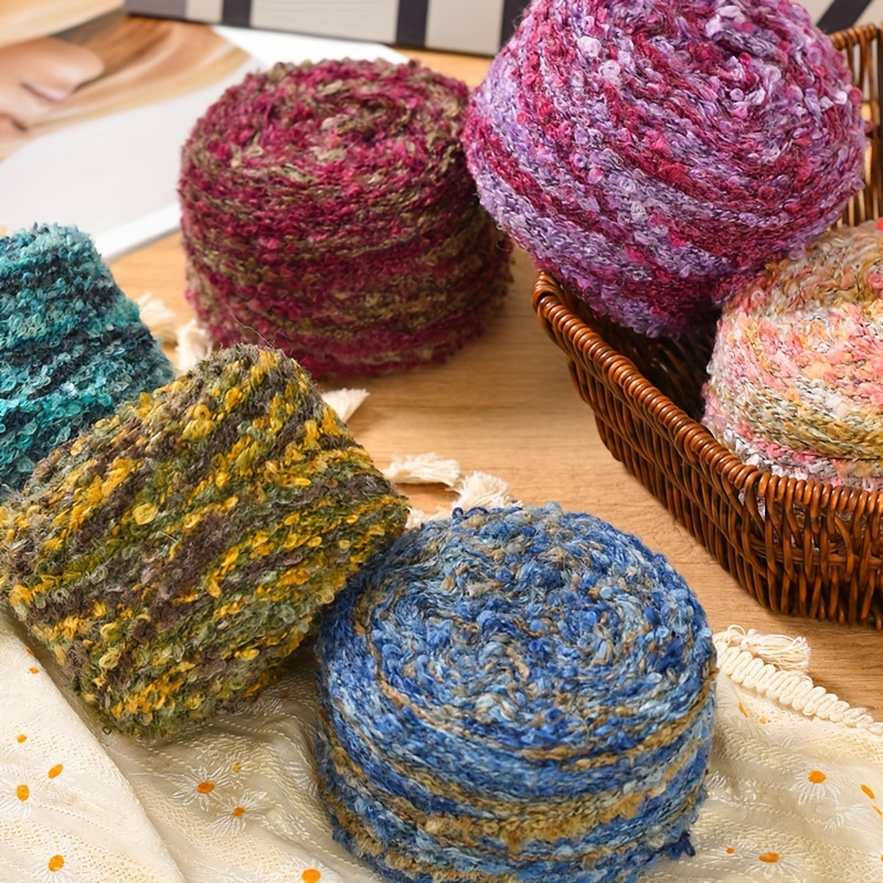 

Chunky Variegated Yarn Bundle - 6 Skeins, 600g Total, Mixed Color, (50% Wool, 50% Acrylic), Ideal For Knitting Sweaters, Coats, Shawls, Scarves, And Blankets