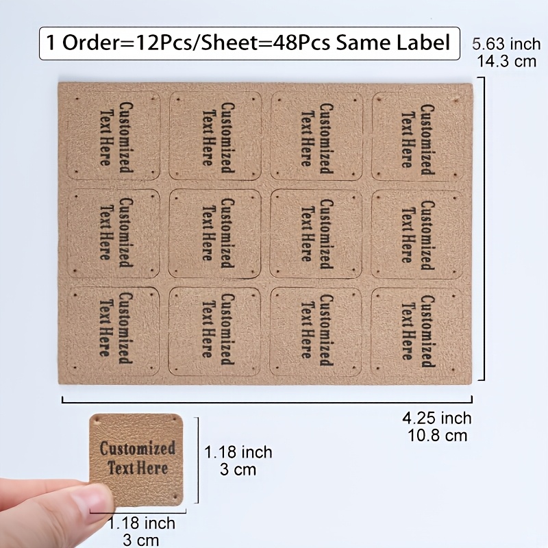 TEMU 48pcs Handmade Custom Set | Personalized Faux Leather Emblem Tags | 4-hole Sew-on Labels For Crafts, Knitting, Sewing, Hats, Back To School