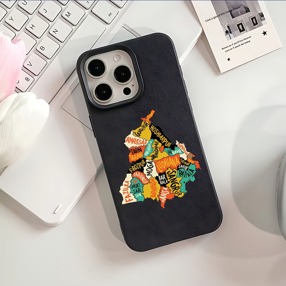 TEMU Phone Case: Map Of P-punjab Phone Case Suitable For Iphone 17, 16e, 16, 15, 14, 13, 12, 11 Pro Max, Air, X, Xr, Xsmax, 8, 7 Plus - Shockproof