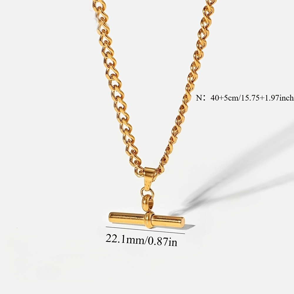 Minimalist Luxury Women's T-Bar Necklace in Stainless Steel