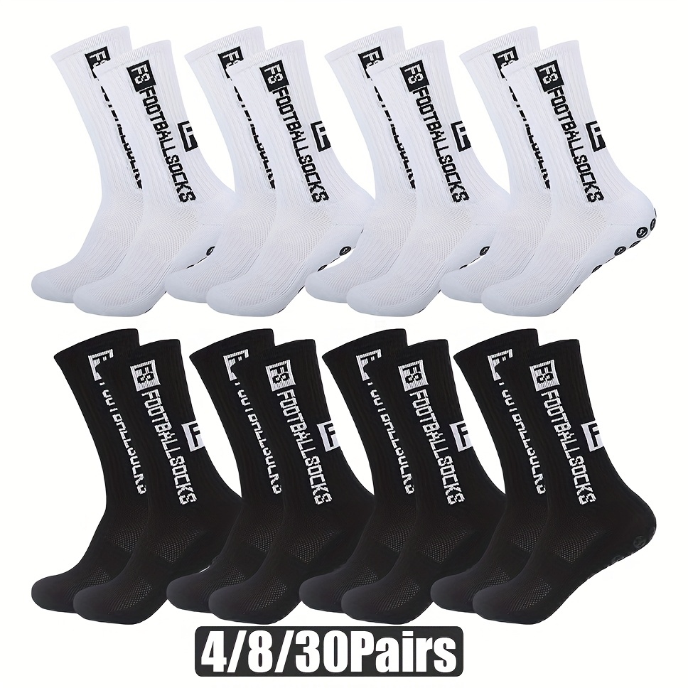 4/8/30 paar stoßfeste gummigriff-socken für männer & frauen – rutschfeste sportsocken mit atmungsaktiver mittellänge für fußball, , skateboard, – maschinenwaschbare trainingssocken (4/8/30 paar großpackung)