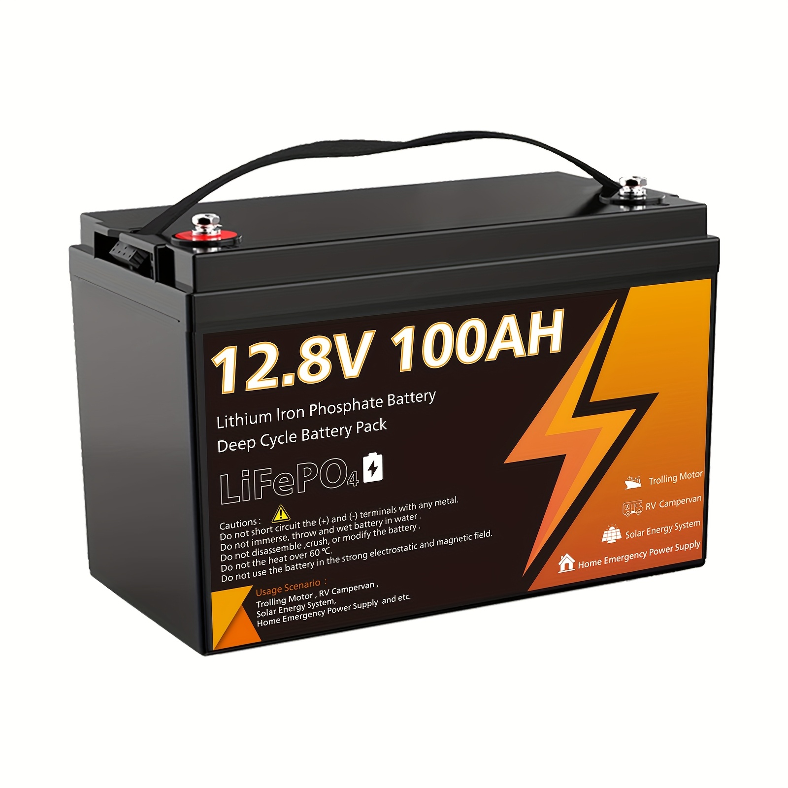TEMU 12v 100ah Lifepo4 Lithium Batteries Group 31 With Built-in 100a Bms, 15000 Deep Cycles Rechargeable Lithium Battery For Solar System, Rvs,