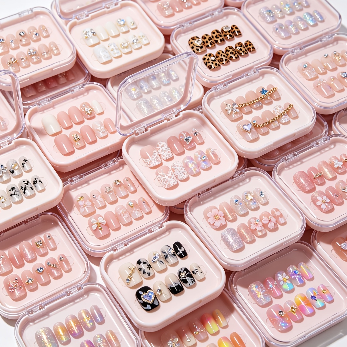96pcs Random Machine And Handmade Press-on Nails, Salon Gel End No Buffing Anti-yellowing, Use