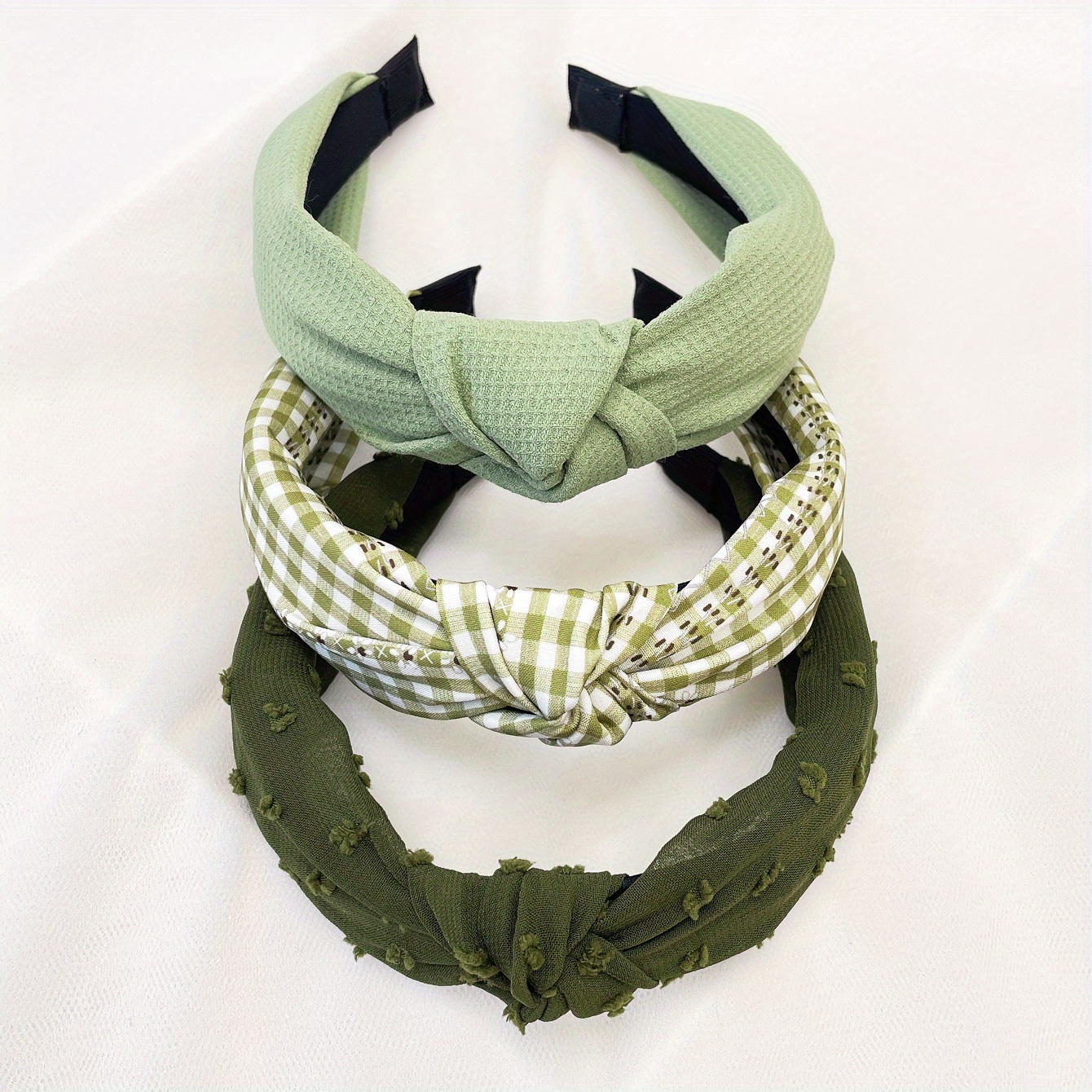 Image of 3pcs Set Of Spring And Summer New Women' Color Printed Flower Fabric Sweet And Elegant Headband For Daily Use Street Wash Headband Hair Additions