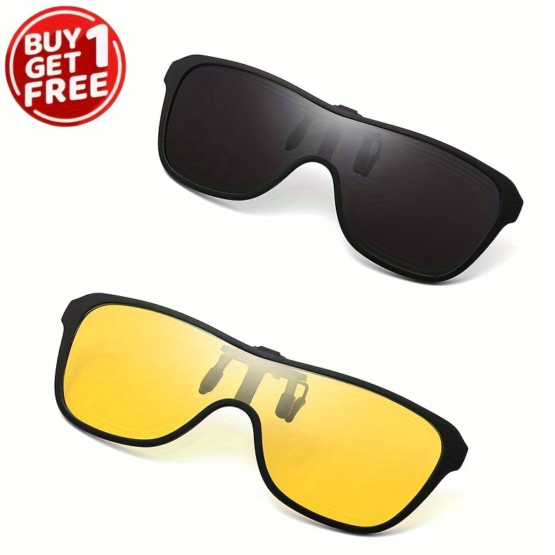 Polarized Flip-up Clip-on Sunglasses Over Prescription Glasses - Driving  Fishing