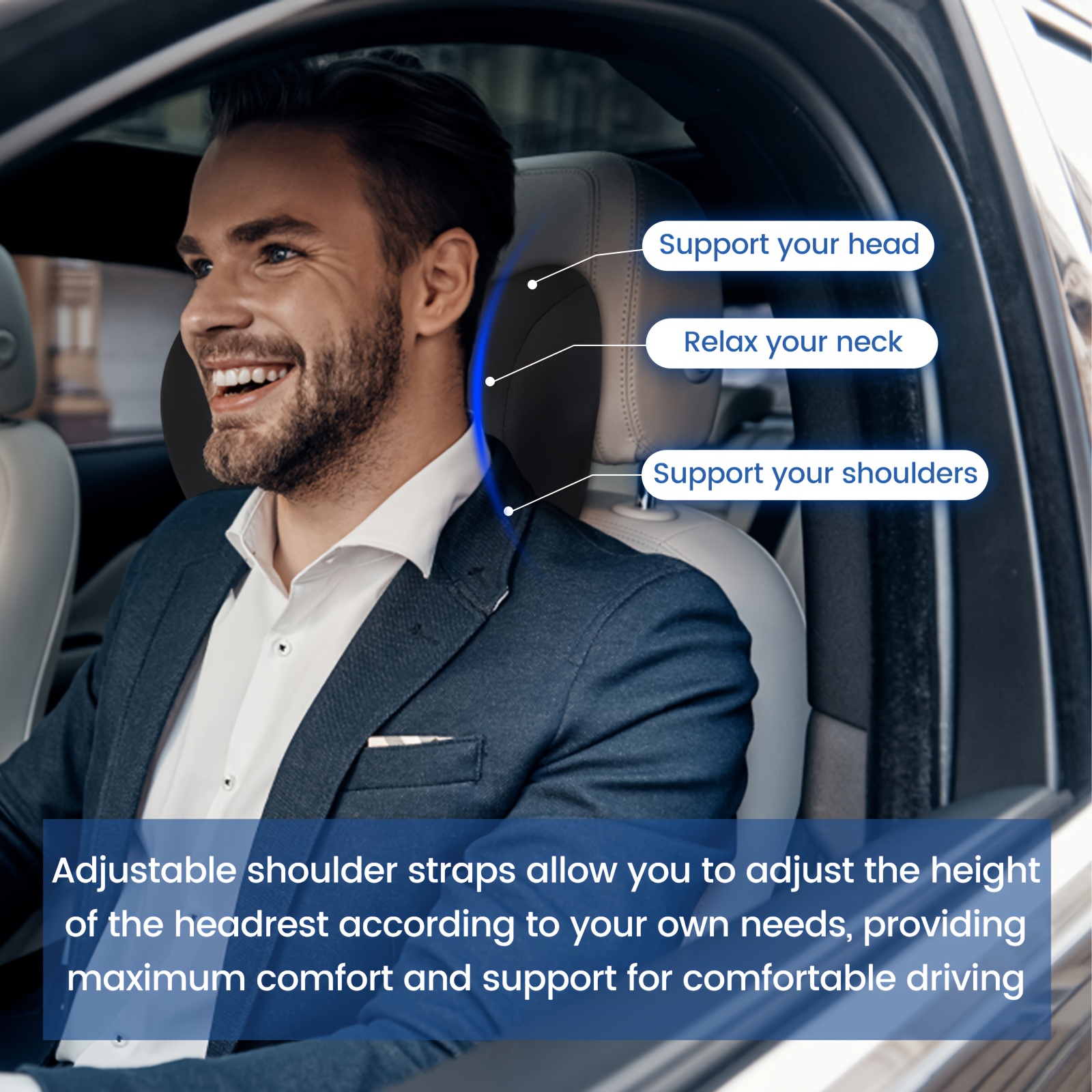 headrest lumbar support cushion ergonomic lumbar support pillow and neck pillow kit for office chair and car seat memory foam back pillow for lower     back support pillow for sitting driving traveling headrest covers for car seats funny car headrest cover seat headrest for car cover headrest car cover head support for car seat Product details 3