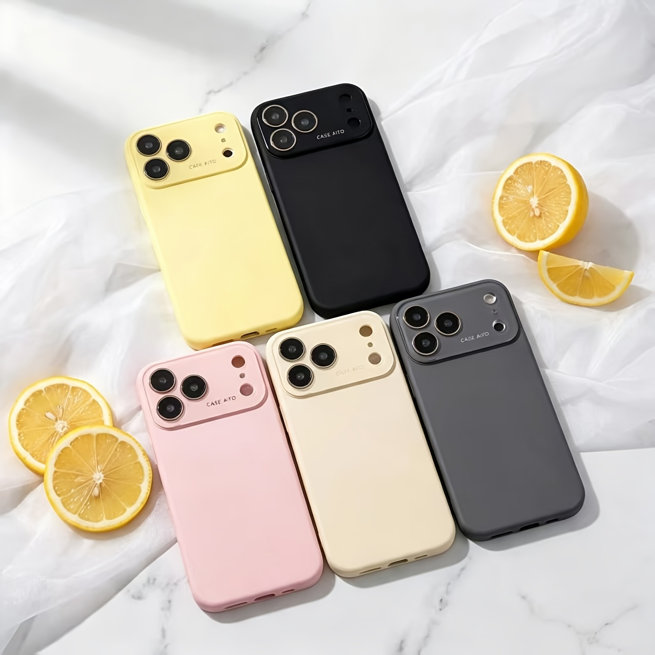 Image of Phone Case - Solid Color Liquid Silicone Phone Case, Large Camera Opening Drop Protection Case, Anti-fingerprint Soft Case For Iphone Series