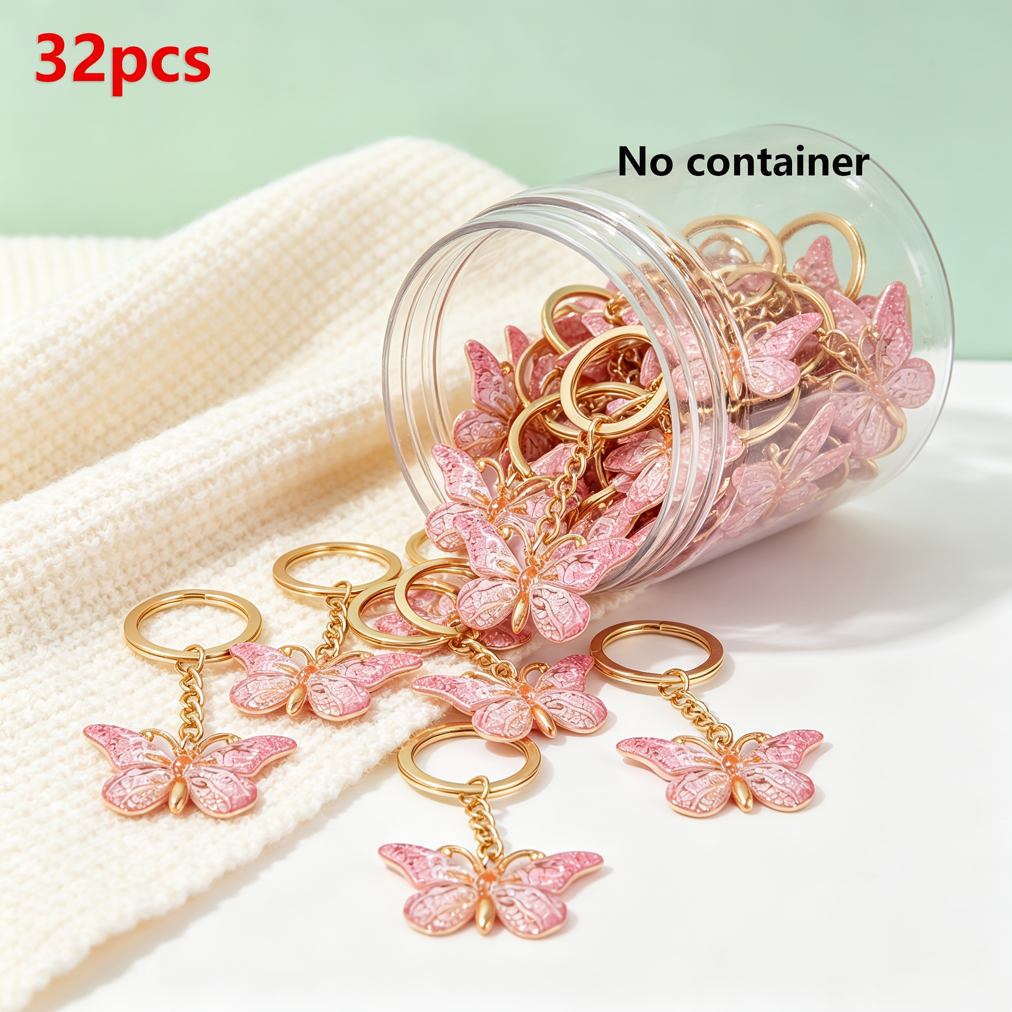 TEMU Gift For Her/him 32pcs Multicolor Gradient Keychain | Exquisite Keychain, Holiday Party Gift | Romantic Design, Practical Pendant, Suitable For
