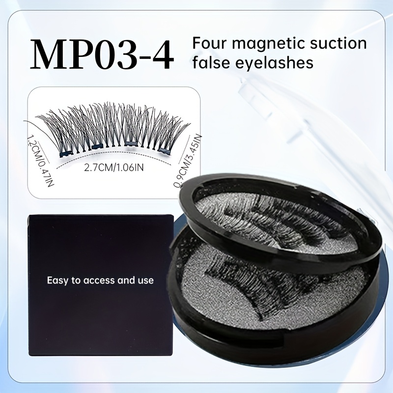 TEMU 8pcs Magnetic Eyelashes, Natural 3d Artificial Mink Eyelashes, Reusable Non-glue Self-adhesive False Eyelash Adhesive Strip, Fluffy Curly Thick Eyelashes, Suitable For Beginners