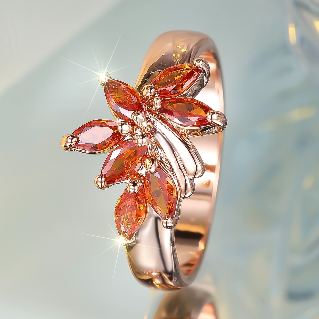 Perfect Copper Ring for Parties with Maple Leaf Design