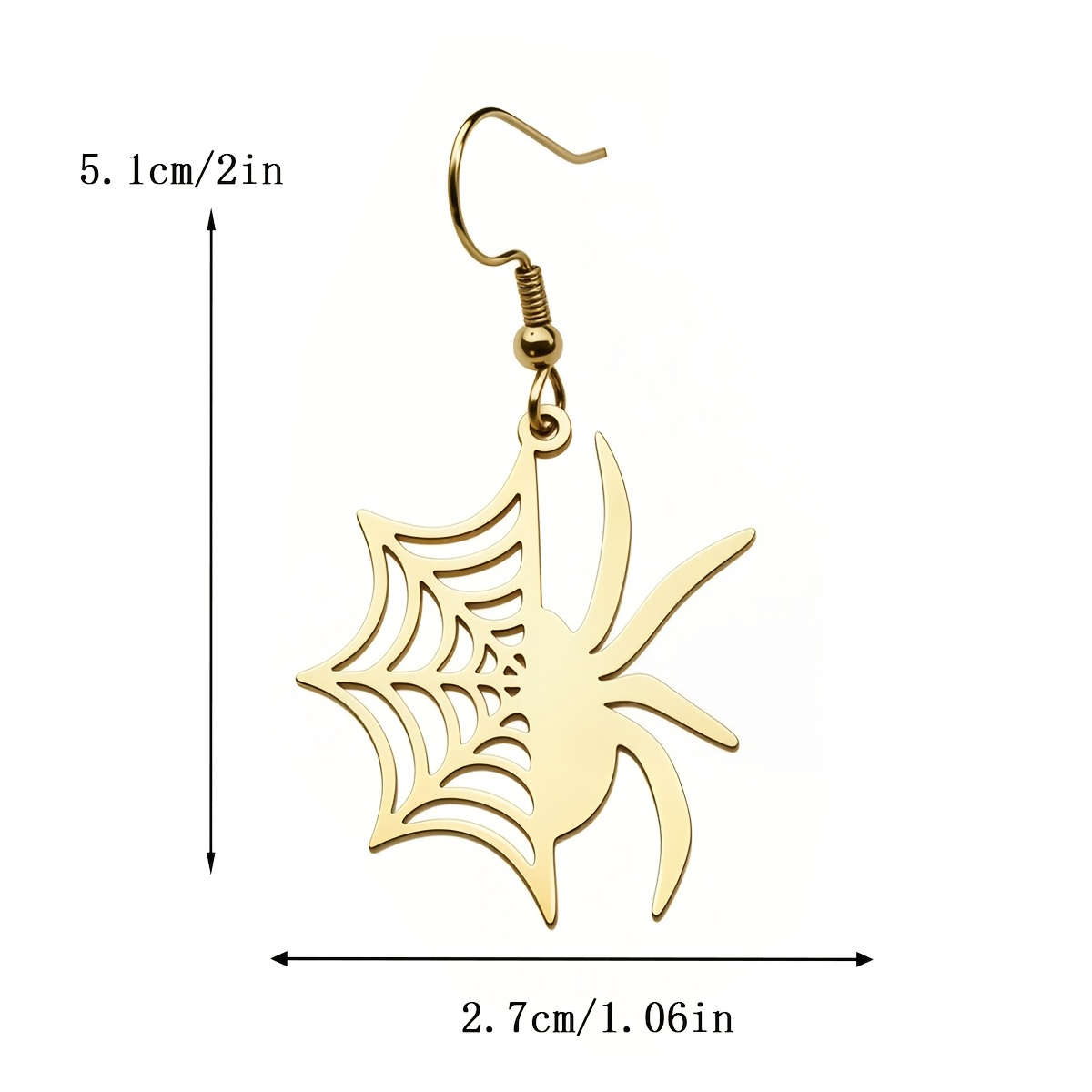 Women's Spider Web Drop Earrings, Gothic Retro Design