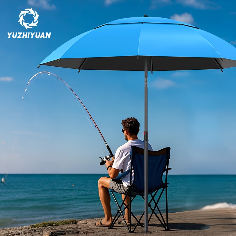 

Yuzhiyuan 1pc Fishing Umbrella, Outdoor Fishing Sunshade Umbrella, And Sun Protection Fishing All-wheel Fishing Umbrella, Portable And With Fixed Ground Plug, Suitable For Multiple Terrains