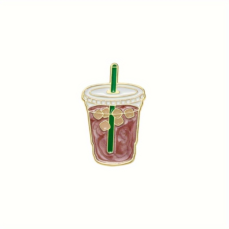 Decorative Enamel Pins Featuring Iced Coffee, Perfect For Bags, , Or As Jewelry Gifts