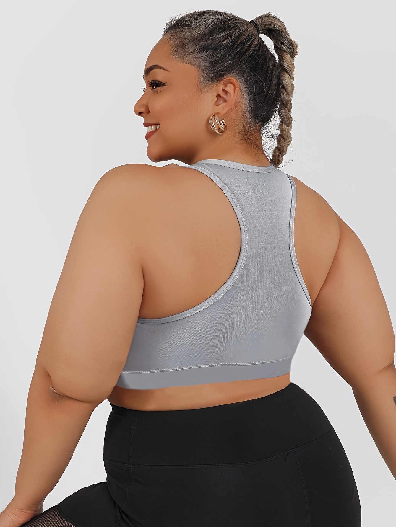 Women's High-Impact Sports Bra with Zipper Front Closure, Removable Pads & High-Elasticity Fabric - White Yoga Running Gym Bra for Workouts, Machine Washable, Strapless Push Up Bra, Workout Support, Backless Design, Durable Sports Wear