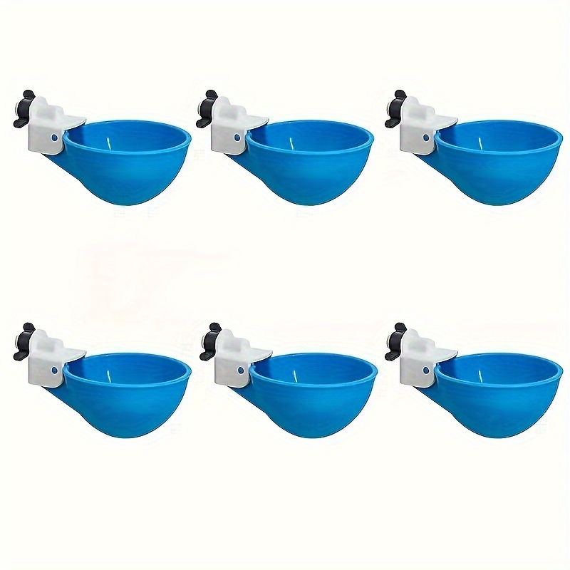 TEMU 6pcs Large Blue Automatic Chicken Water Cups - Ideal For Ducks, Geese, Turkeys & Rabbits - Poultry Drinking Kit