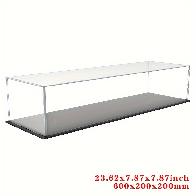 

24x8x8inch/60x20x20cm Clear Acrylic Display Case Box, Plastic Assembled Dustproof Display Case Box With Matte Black Base For Action Figures Collectibles Memorabilia Figurines Model