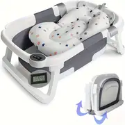 portable folding bath with and thermometer drainage hole durable foldable bathtub for to details 3