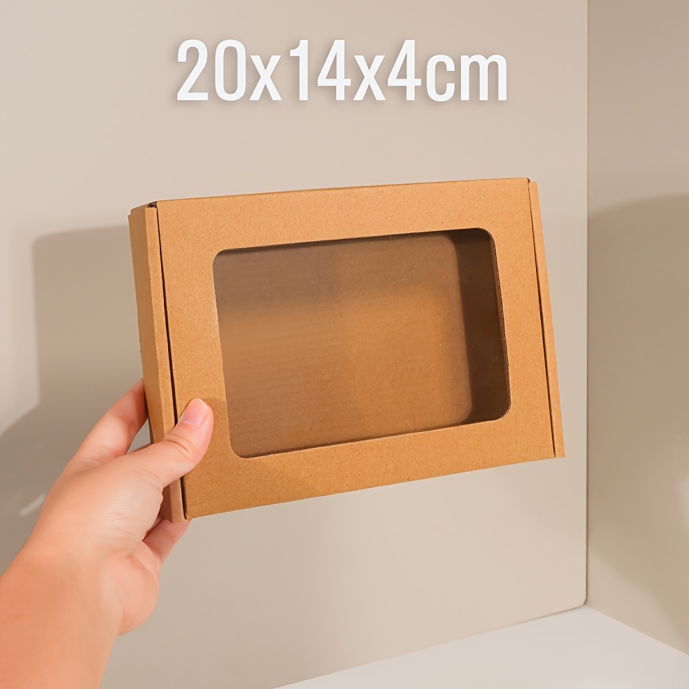 TEMU Cadeau pour Elle/Lui - Lot de 12 boîtes de présentation à vitrine ondulées avec ruban - Cartons d'expédition cadeaux blancs, marron, noirs pour