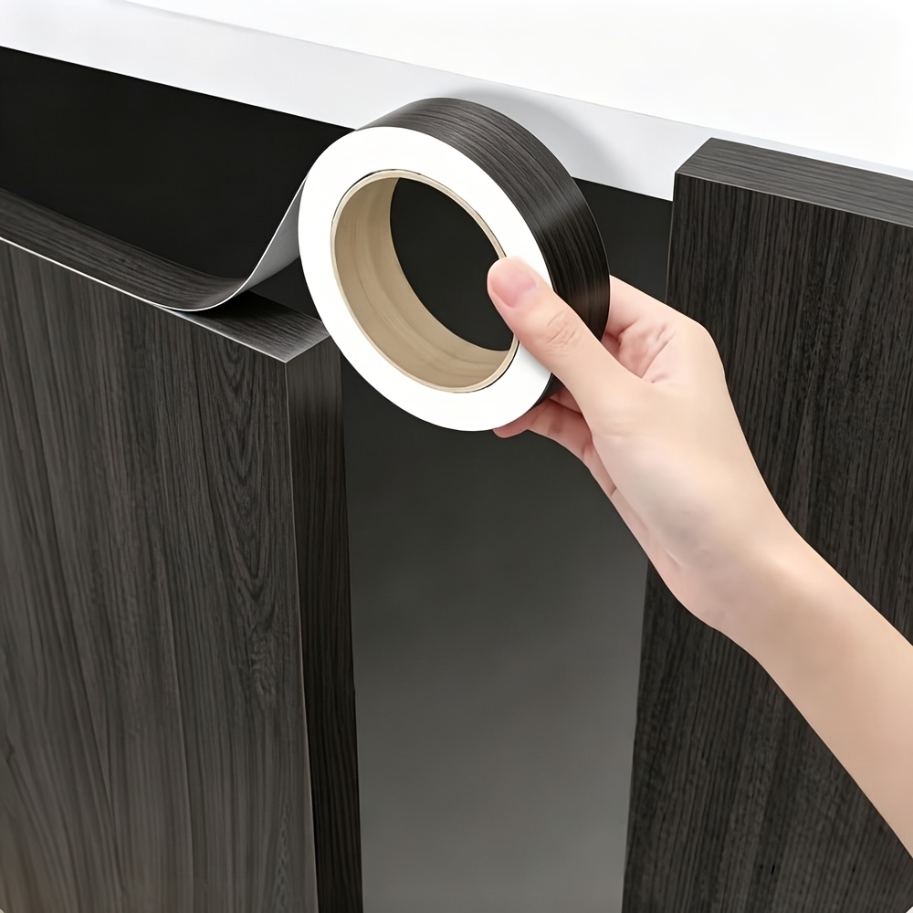 TEMU Bande de chantournage auto-adhésive flexible en PVC de 31,5 pieds, bande de d'angle imperméable pour meubles, table, , étagère, bricolage,