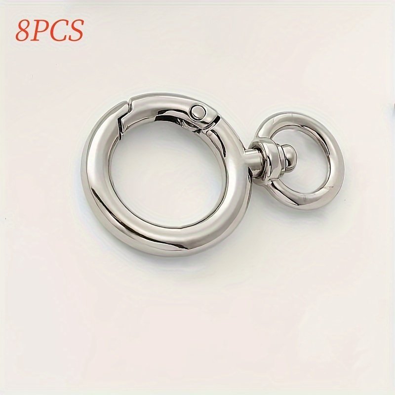 TEMU Pack de 8 Anneaux en de Haute Qualité à Ressort, Clips Ronds pour Porte-clés et Accessoires