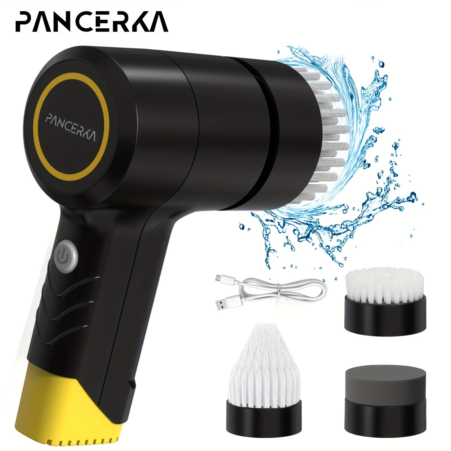 

Pancerka Electric Spin Scrubber, 2 Speeds Electric Scrubber For Bathroom, 3 Replaceable Heads, Handheld Spin Scrubber With Aperture, Power Shower Scrubber For Cleaning Tile/grout/tub/stove/car/windows