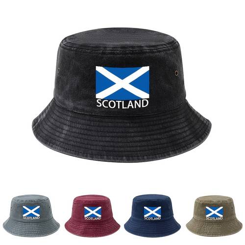 2026 football event scotland flag printed bucket stylish and versatile unisex scotland fisherman hat lightweight outdoor bucket hat truck drivers suitable for outdoor vacations travel camping and other leisure activities