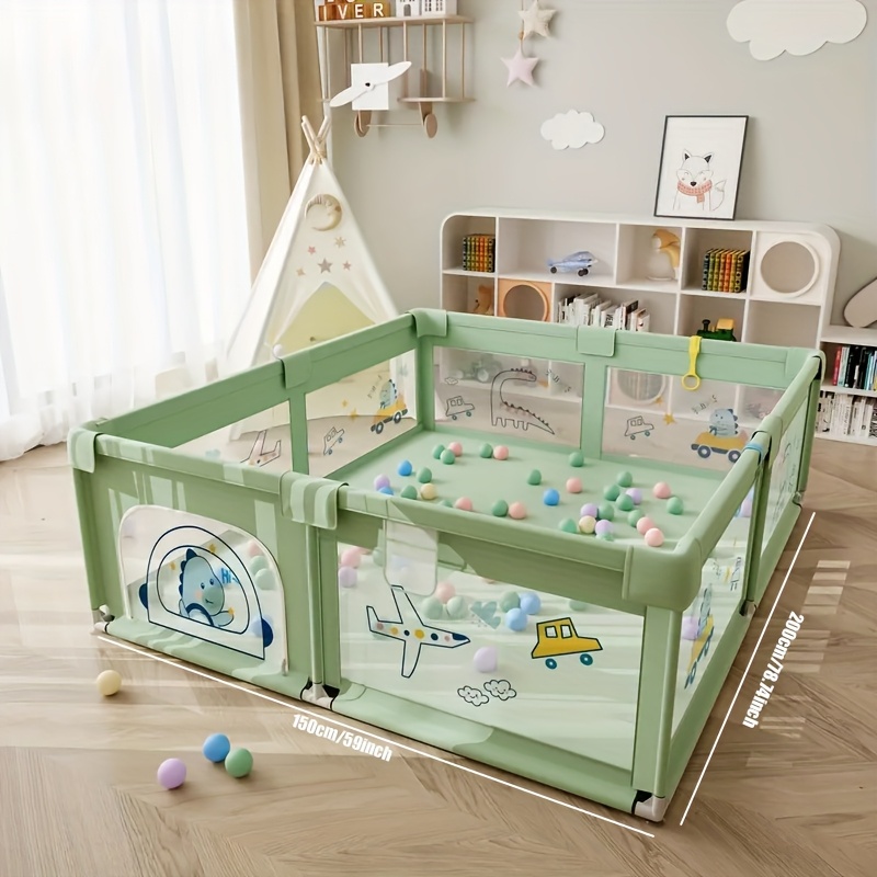 Image of Large Play Enclosure With , Designed For Safety, Suitable For Indoor And Outdoor Activities, Featuring 8 Non-slip Bases