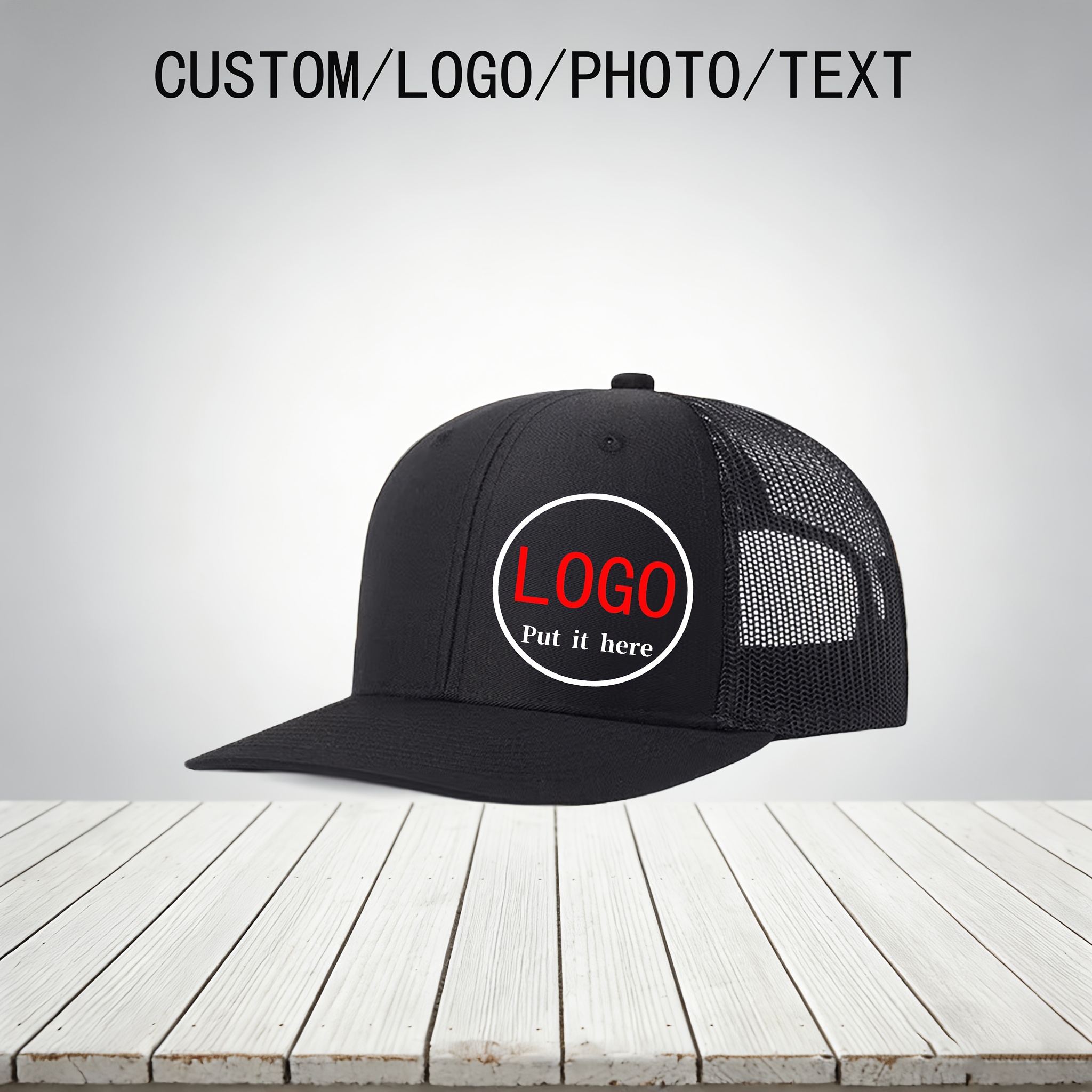 TEMU Diy Custom Logo Trucker Hat Unisex Adjustable Suitable For Outdoor Hiking/daily /outdoor Fishing Etc./versatile Style/breathable Mesh Design/