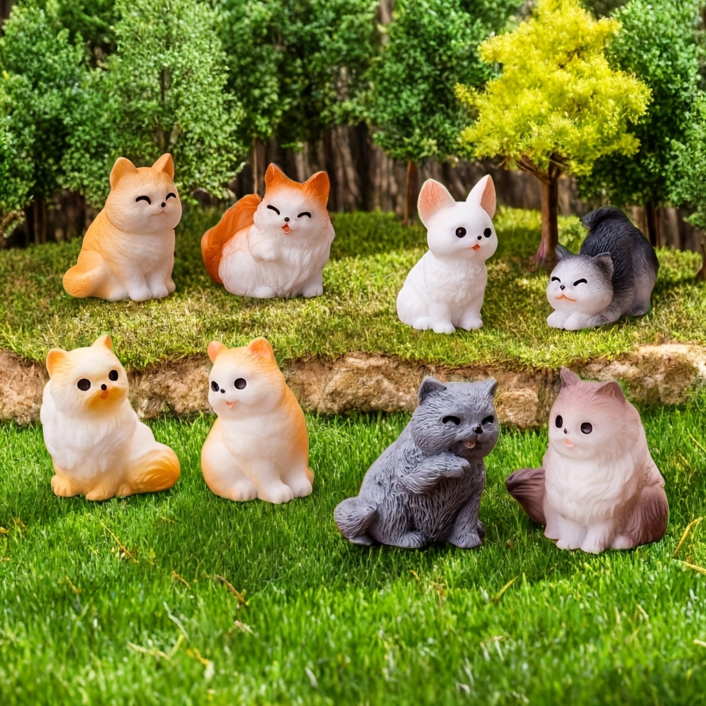 

15pcs Mini Resin Cat Statues Set - Vibrant & , Ideal For Diy Garden, Bonsai & Car Decor | & Office Tabletop Accents | No Power Needed, Featherless | Great Gift For Holidays, Cat Figurine