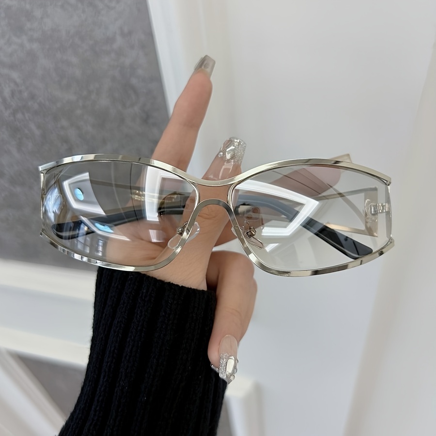 

Chic Oval Fashion Glasses For - Vintage-inspired, Metal Frame With Mirrored Lenses, Beach & Party