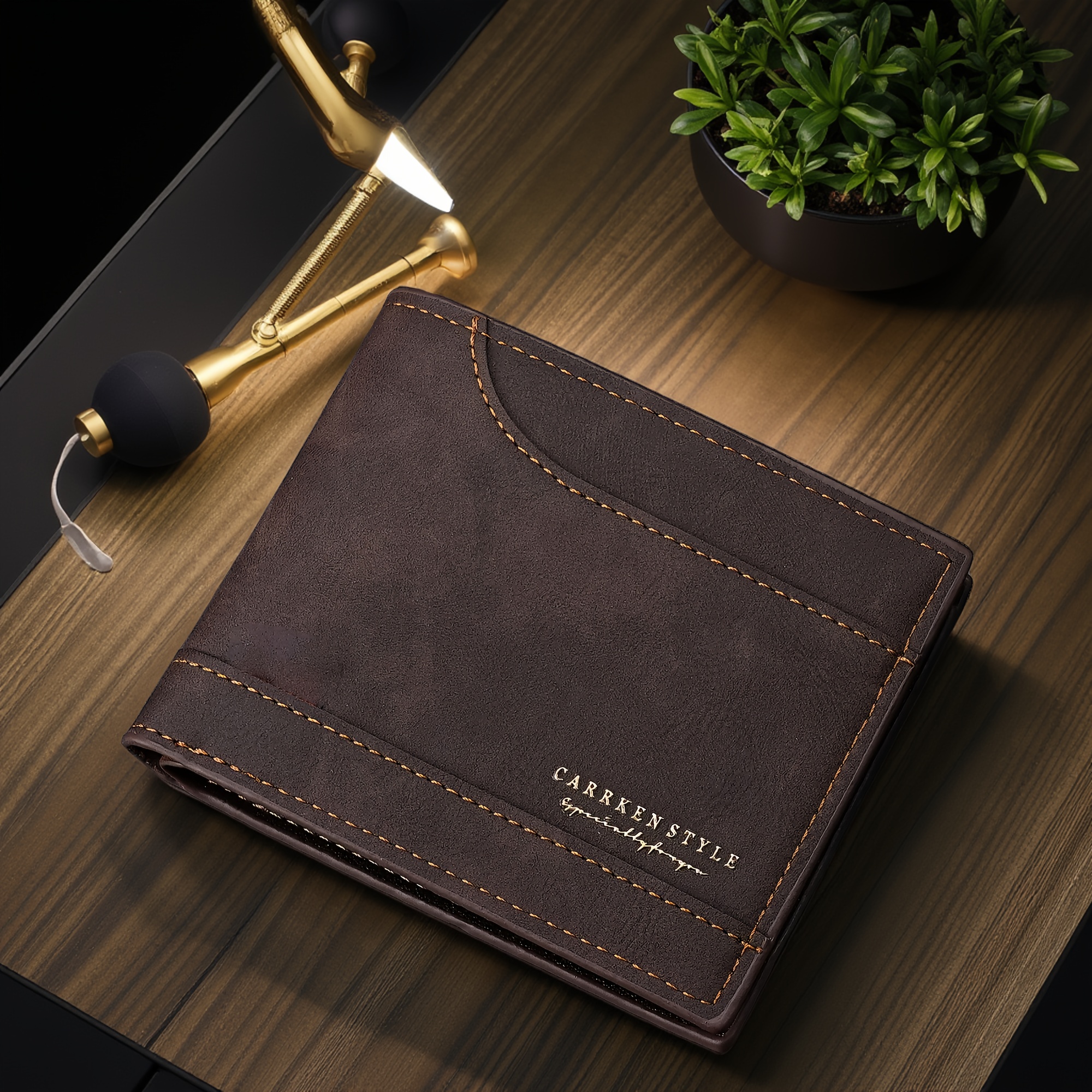 TEMU 's Short Wallet, Fashionable Multi-functional Multi-card Slot Id Holder Card Case With Zipper Coin Purse, Horizontal Wallet For Young Men