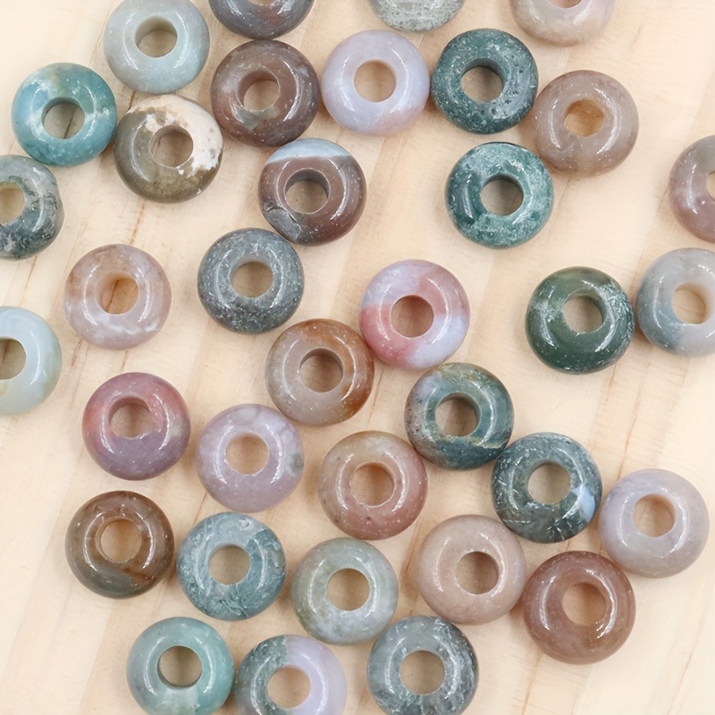 40pcs Polished Natural Indian Agate Abacus Spacer Stone Beads