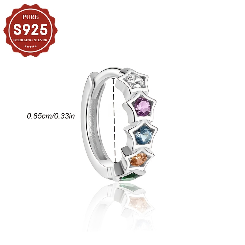 Women's Colorful Star Design S925 Silver Nose Stud