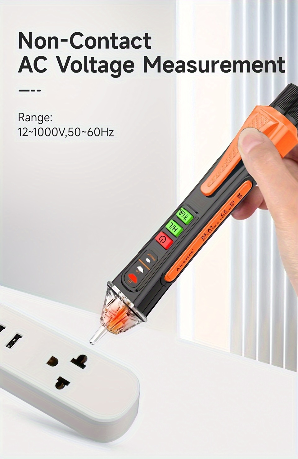 AICEVOOS Non-Contact Voltage Tester Pen - AC 12-1000V Breakpoint Finder with Live/Neutral Indicators, Laser Pointer & Analog Display, Compact Portable Electric Sensor for Electricians & DIY Safety, Electrical Diagnostics | Ergonomic Grip | Durable Plastic Body