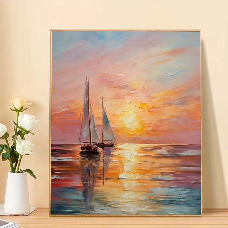 Mal-nach-Zahlen Set „Rosa Blumen“ – DIY Ölgemälde Auf Leinwand 40x50 Cm