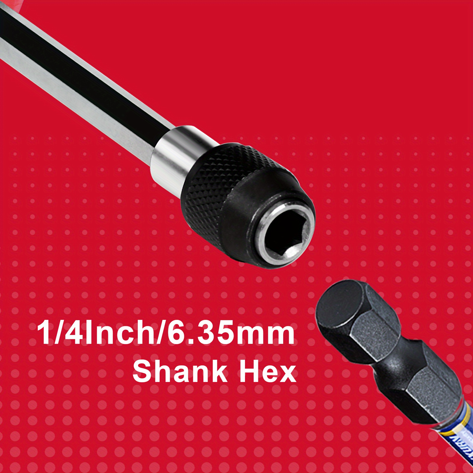   s2   4 hex shank screwdriver handle with mixed screwdriver bits set 1 3 14 18pcs durable red black white no   Product details 4