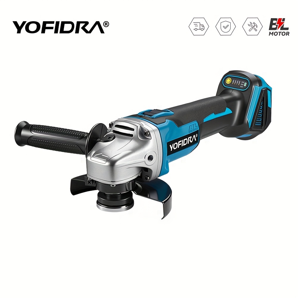 2000W Borstelloze Elektrische Haakse Slijper, 125mm Metalen Hout Slijpen en Polijsten Elektrisch Gereedschap Set