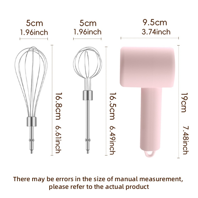 TEMU Handheld Electric Cake Mixer And Egg Beater - Usb Charging, Battery-powered, Portable, Lightweight, And Easy-to-use Handheld Mixer For Baking