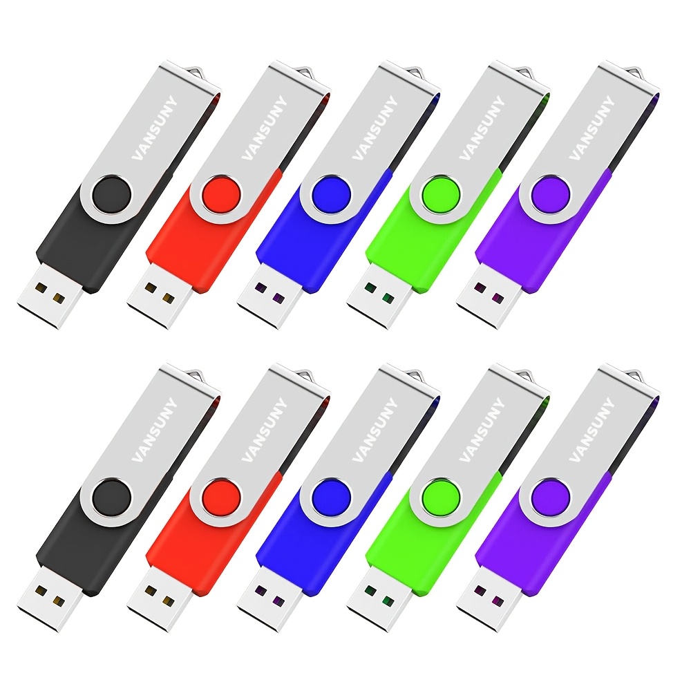 TEMU 10 Pack 32gb Usb Stick Usb Flash Drive 10 Pack 4gb/8g/32gb Swivel Usb Drive Jump Drive Usb 2.0 Flash Drive Zip Drive (5 Colors)