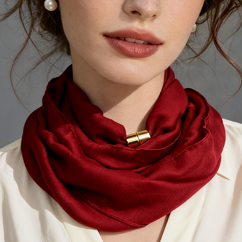 TEMU Women's Thermal Neck Gaiter Scarf - Soft Windproof Collar Suitable For Commuting, , Elegant Non-elastic Neck Protector, Solid Colors, Versatile