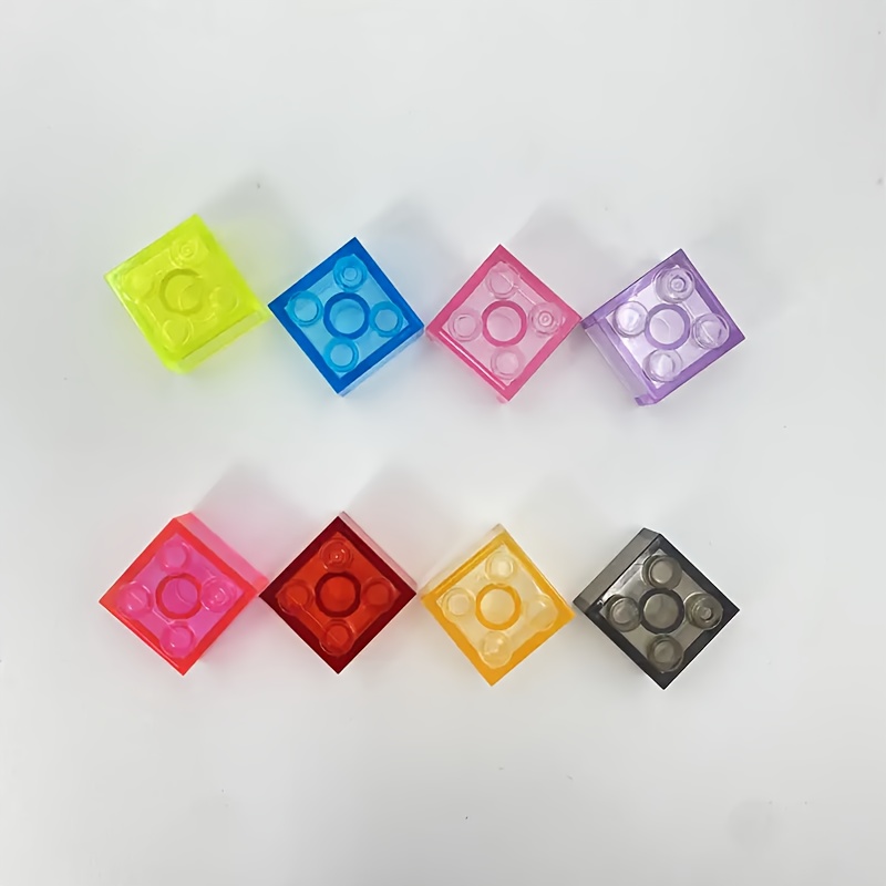 2x2 Transparent Colored High Brick Gift for Building Enthusiasts