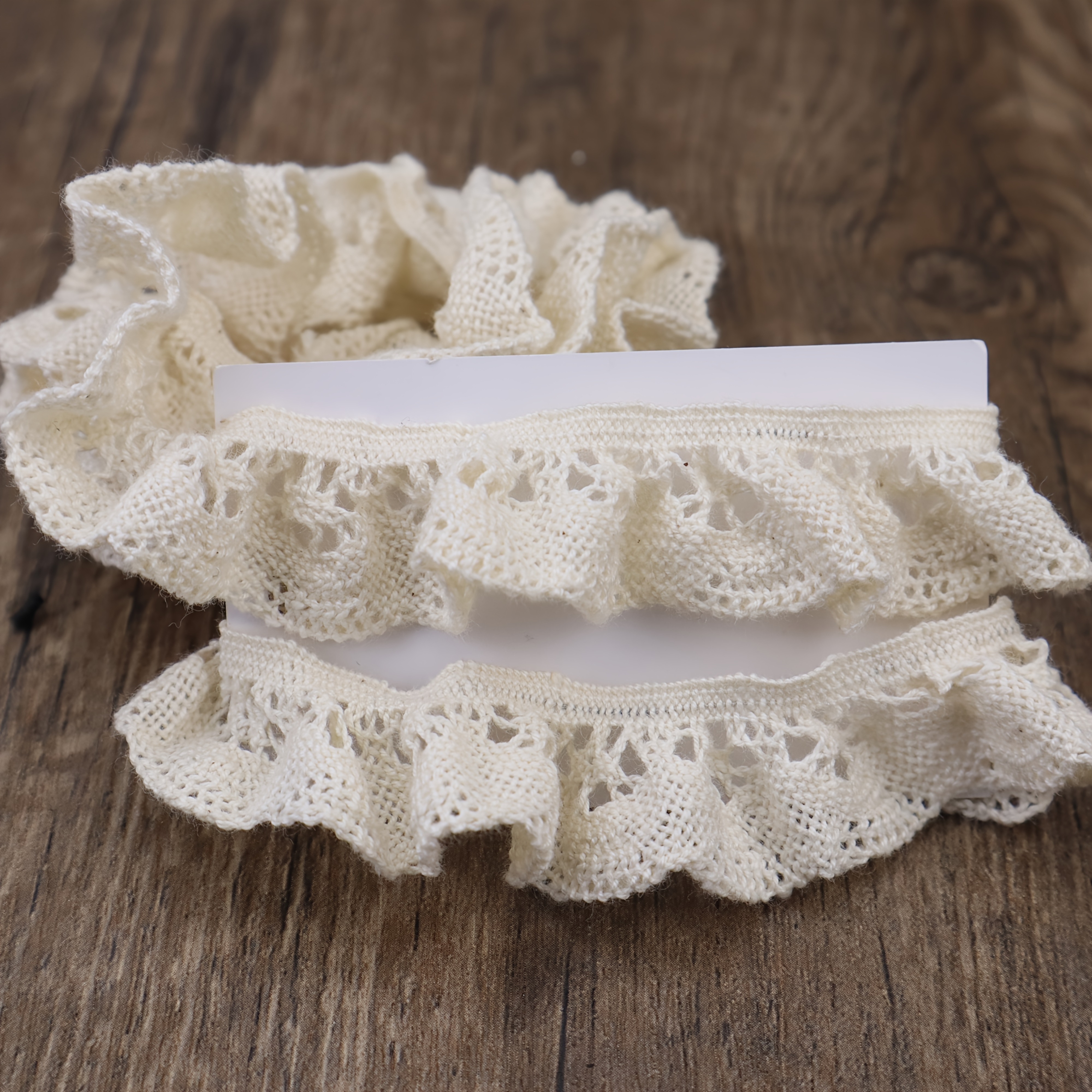 Image of 2yards Stretch Lace Ribbon Elastic Frilly Trim Crocheted Lace Trim For Sewing Crafts, Scrapbooking, Underwear, Dress Embellishment