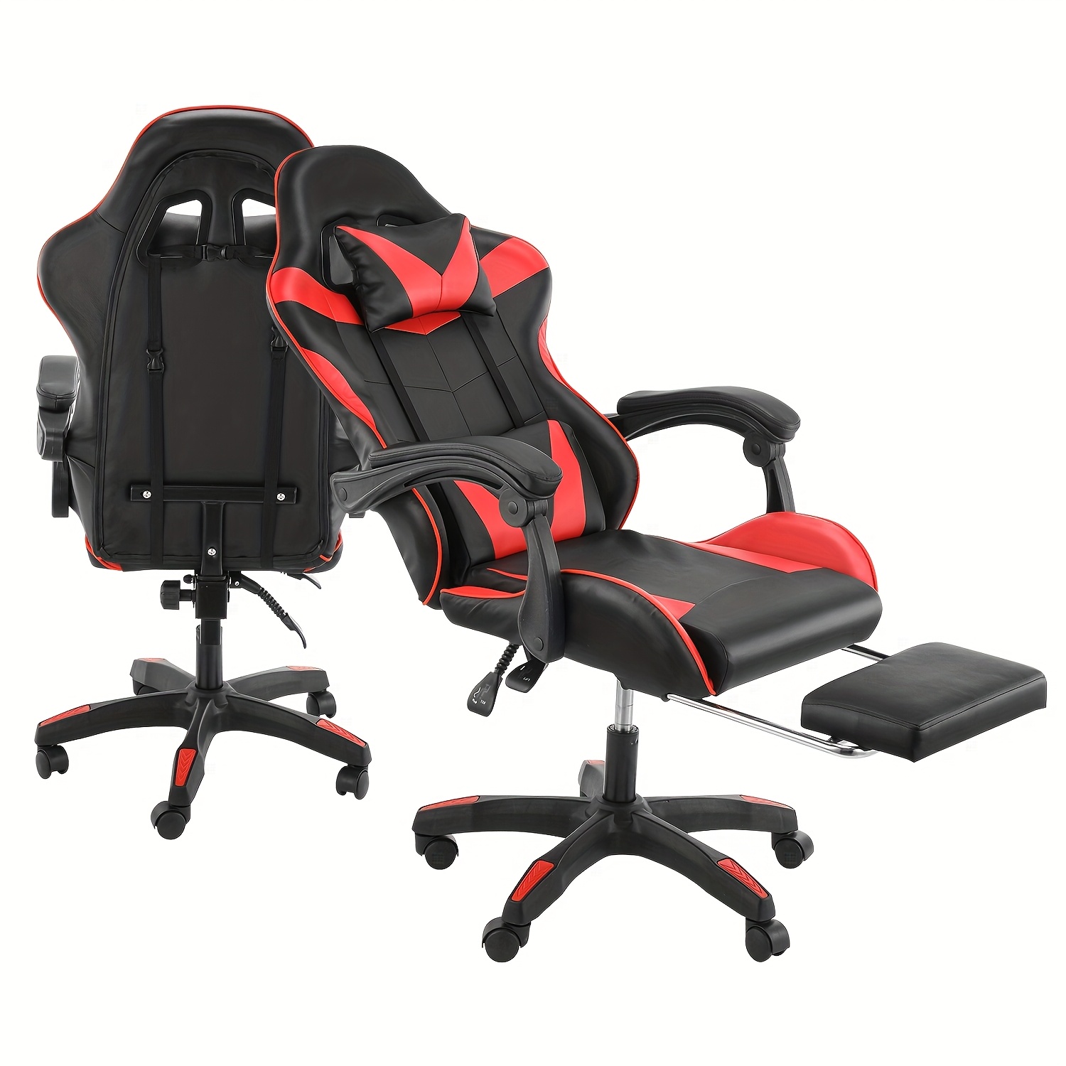 Ergonomische gamingstoel met voetensteun