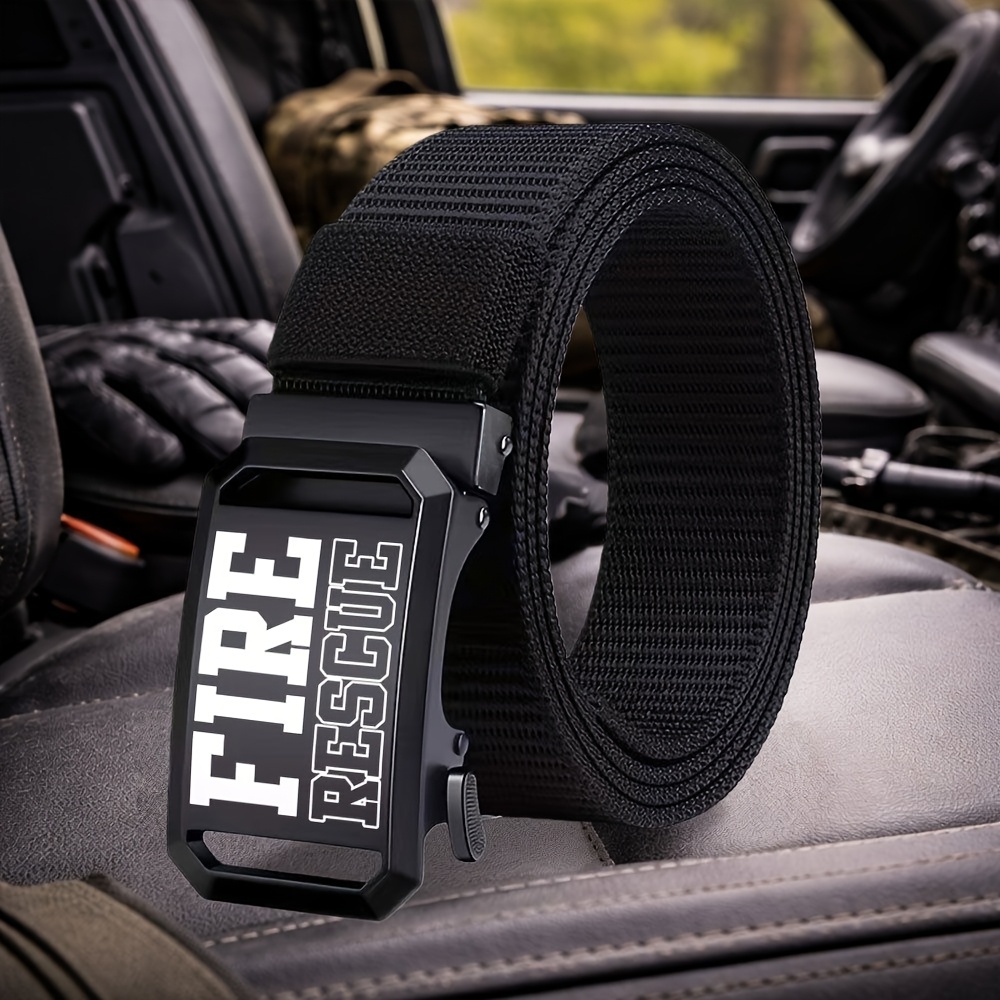 TEMU 's Casual Belt, Automatic Buckle Belt, Multi-functional Woven Belt, Wear-resistant Sports Belt, Fire Rescue Outdoor Casual Belt, A Fashionable